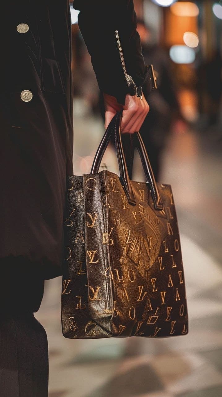Tote carried in evening light