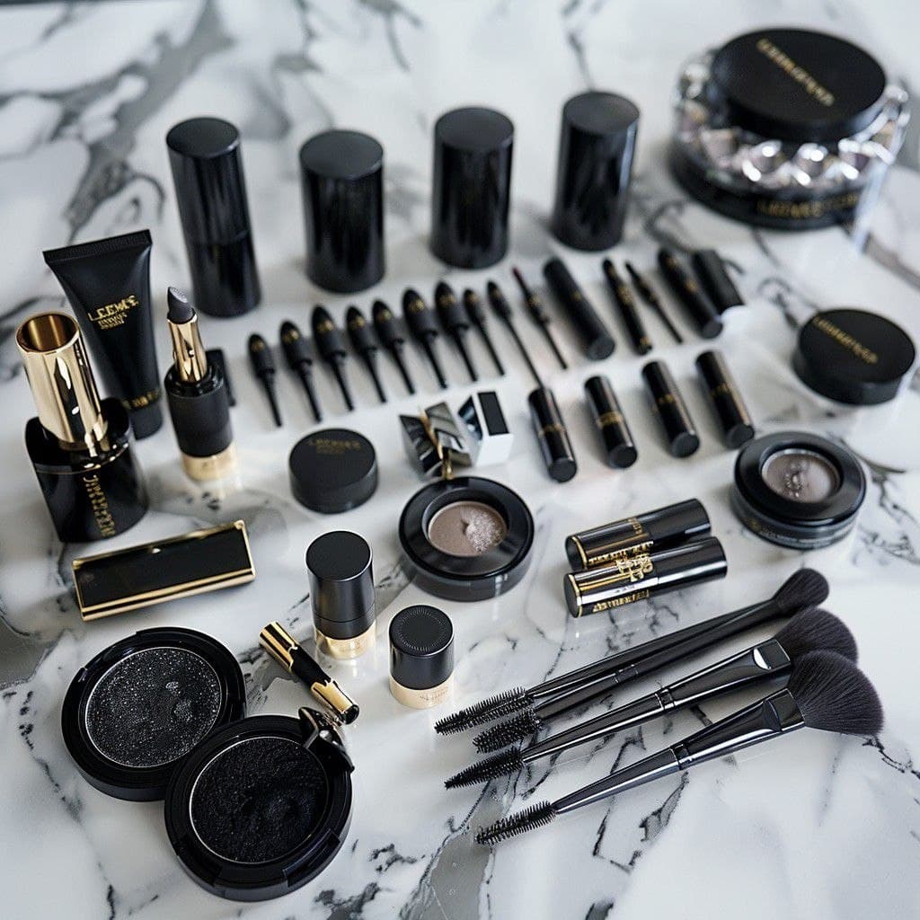 Black and gold beauty still on marble